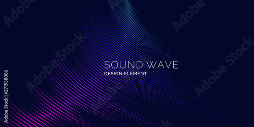 Sound wave. Vector illustration on dark background