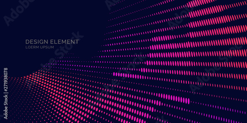 Abstract background with dynamic lines and particles. Vector illustration