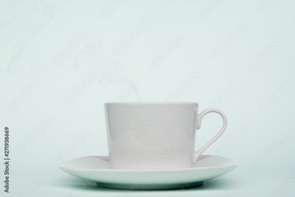 Obraz premium cup of coffee in the morning in blue