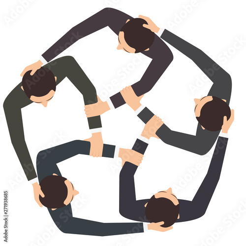 Vector circle from the hands of managers