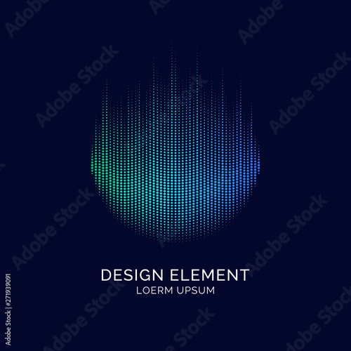 Abstract elements with dynamic lines and particles. Vector illustration.