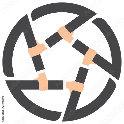 Vector circle from the hands of managers
