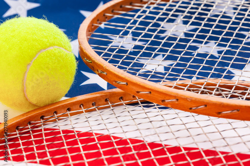 American flag with tennis rackets. © NewFabrika