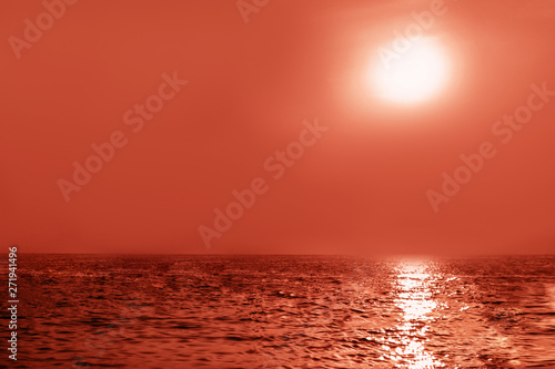 Sunset  sunrise over the sea. Maritime landscape
