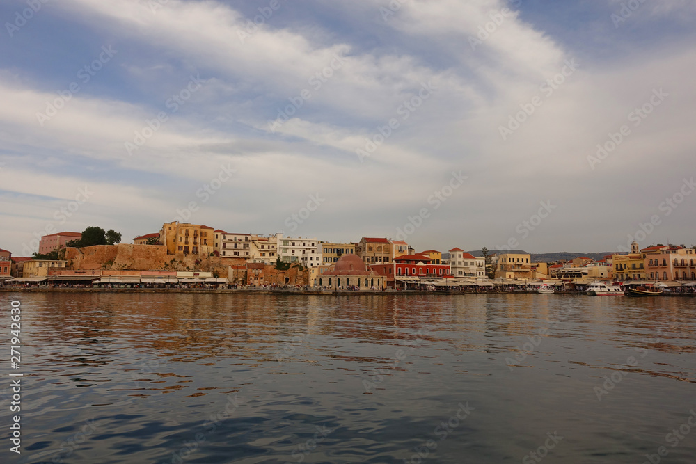 Photo of picturesque old town of Chania, Crete island, Greece
