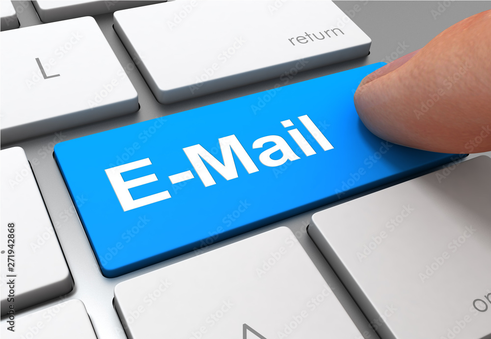 email push button concept 3d illustration email push button concept 3d illustration