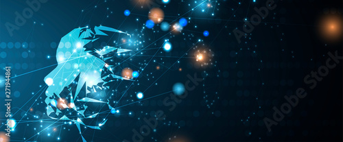 Conceptual technology illustration of artificial intelligence