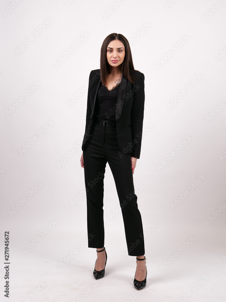 young teen girl in dress on white background young teen girl in dress on white background
