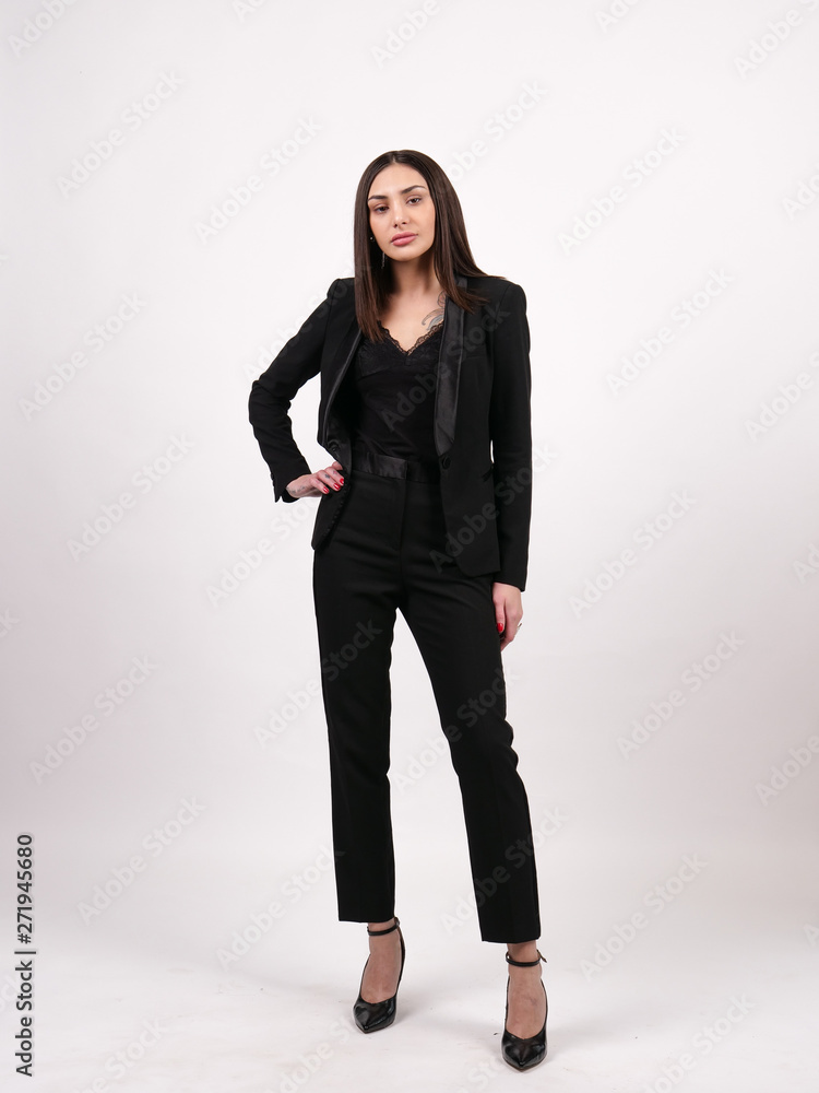young teen girl in dress on white background young teen girl in dress on white background