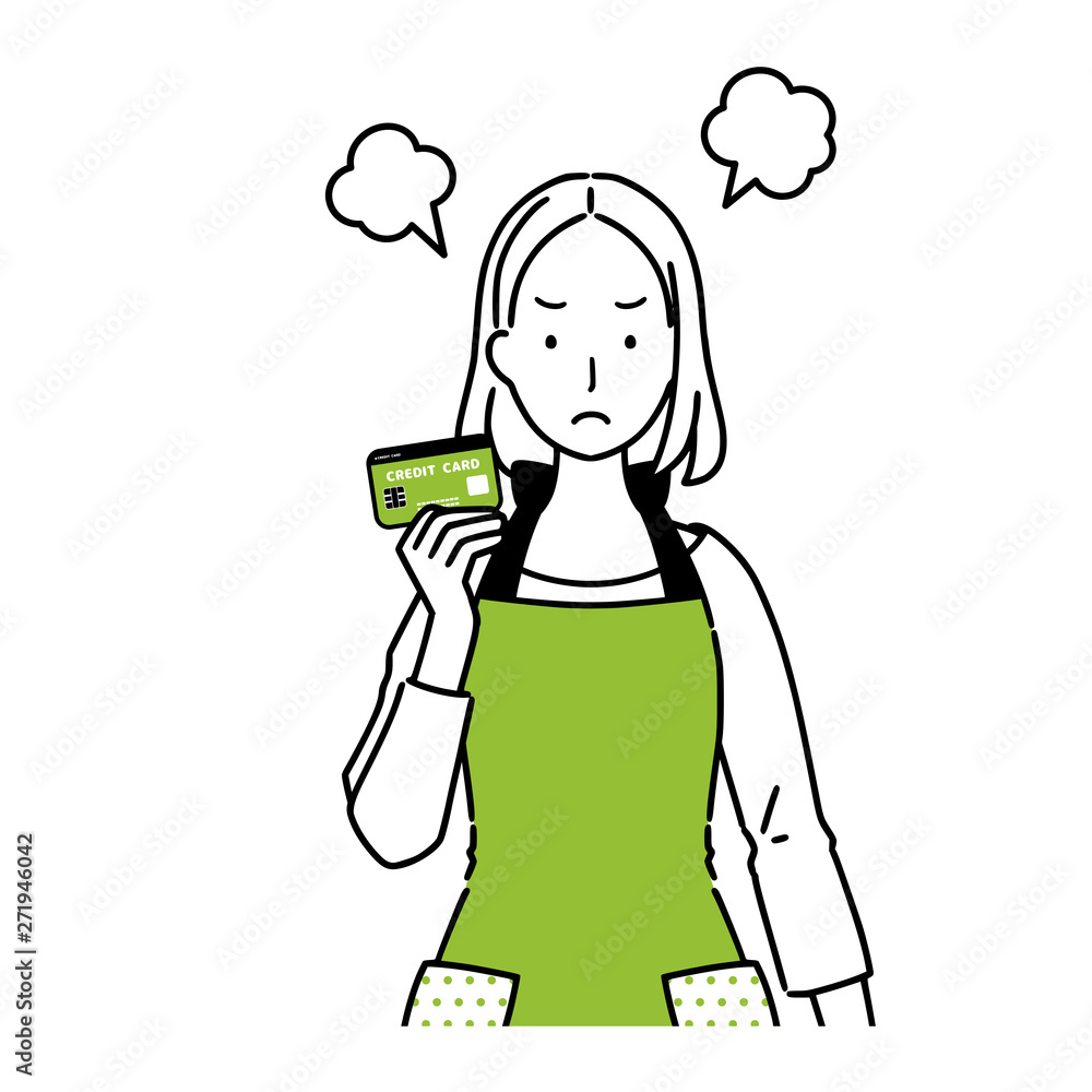 Woman holding a credit card.