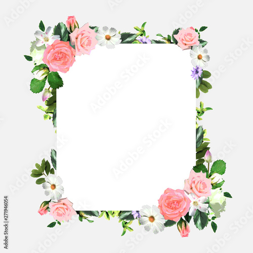 Wallpaper Mural Floral square wreath frame template (with copy space) Torontodigital.ca