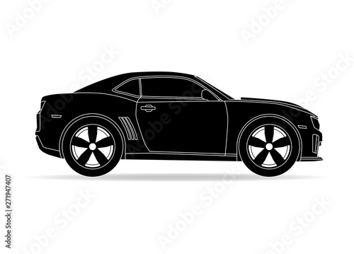 US Sportwagen schwarz Kontur Silhouette