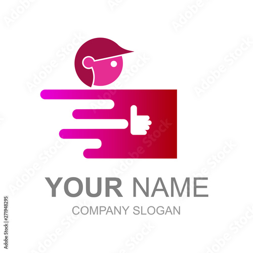 logo package delivery service, logo courier logo