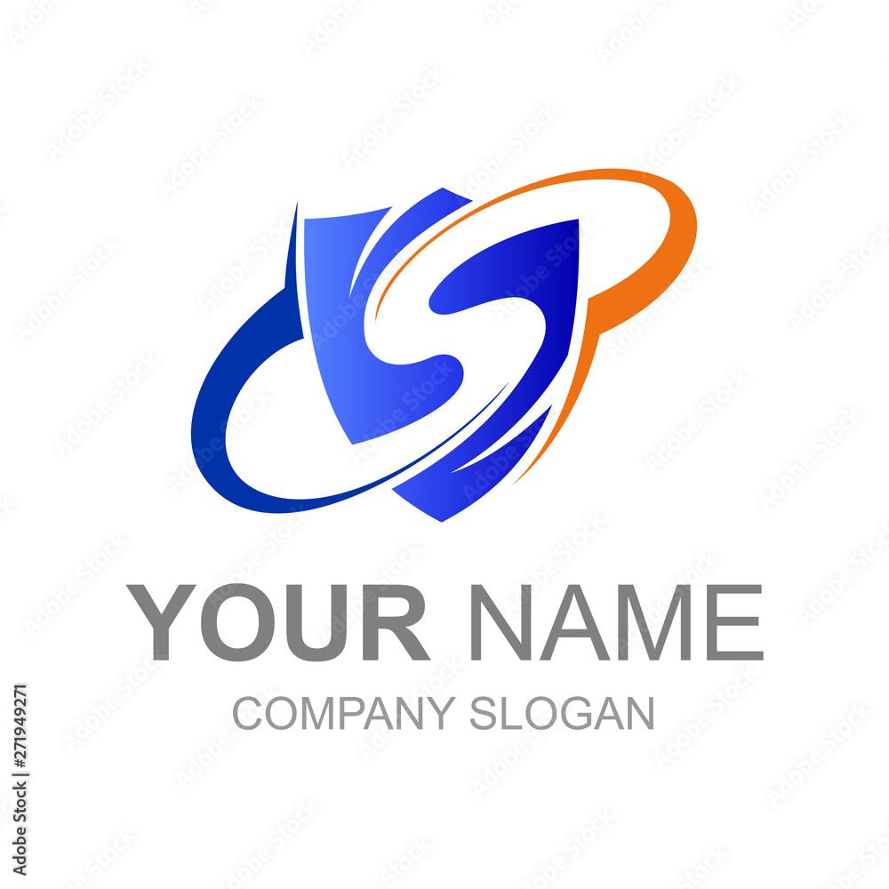 shield and letter s logo with swoosh design illustration, security icon shield and letter s logo with swoosh design illustration, security icon