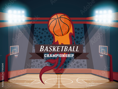 Basketball sport game poster card