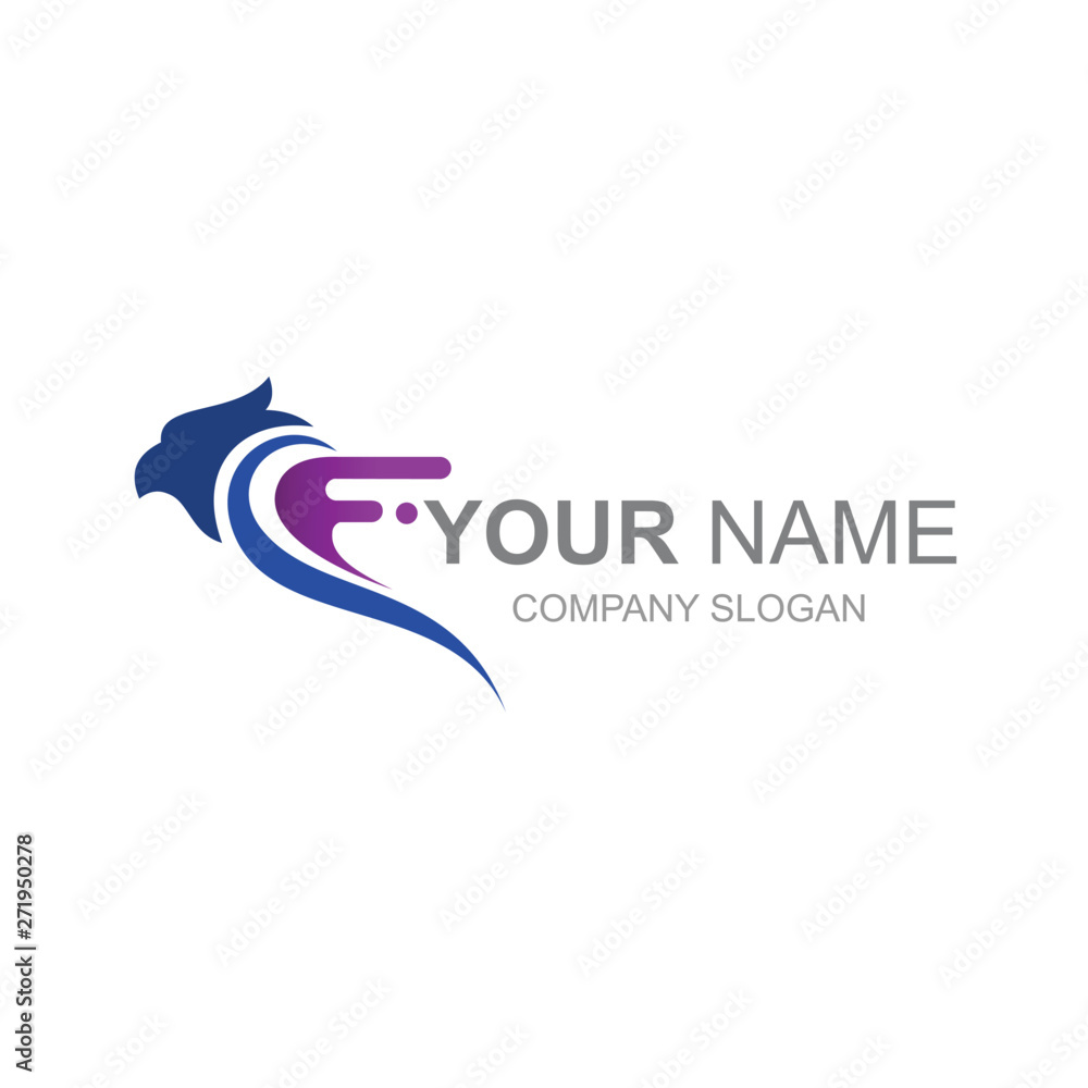 eagle logo with simple design illustration, letter f logo and bird icon eagle logo with simple design illustration, letter f logo and bird icon