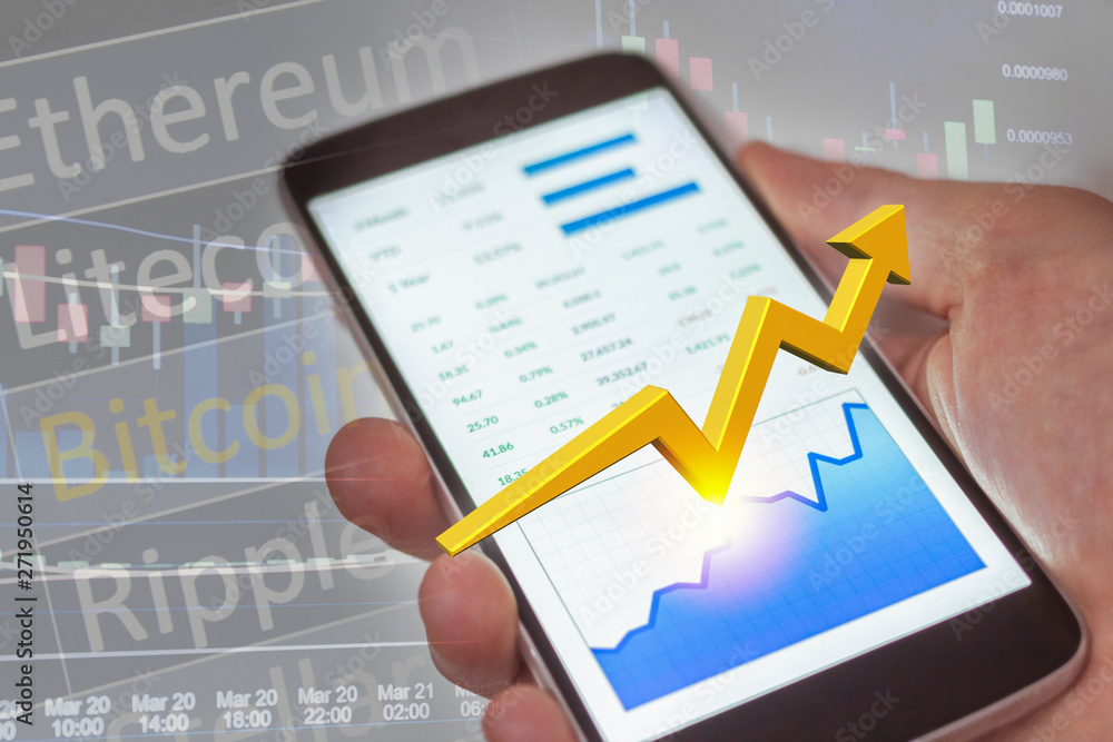Mobile device stock market success with rising bull trend. Financial freedom. Mobile device stock market success with rising bull trend. Financial freedom.