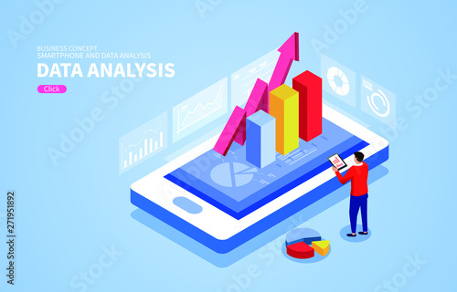 Isometric smartphone online data analysis