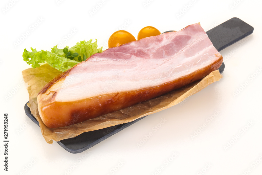 Smoked pork breast with salad leaves Smoked pork breast with salad leaves
