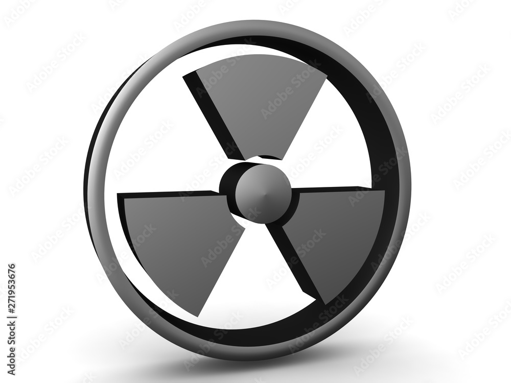 3D Rendering of grey radioactive symbol 3D Rendering of grey radioactive symbol