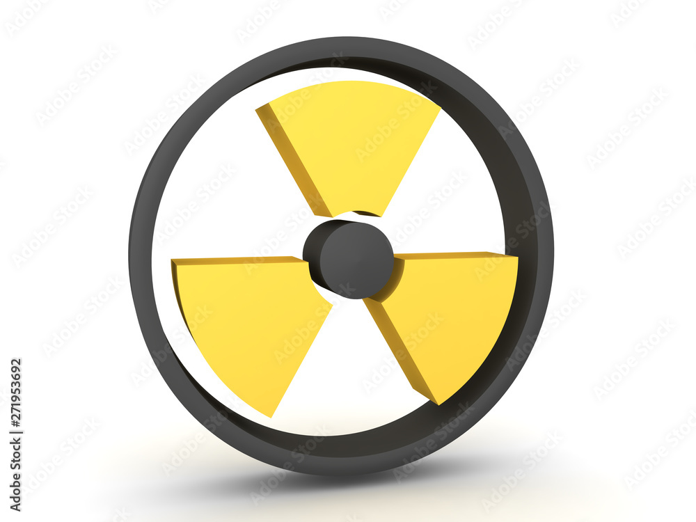 3D Rendering of yellow radioactive symbol 3D Rendering of yellow radioactive symbol