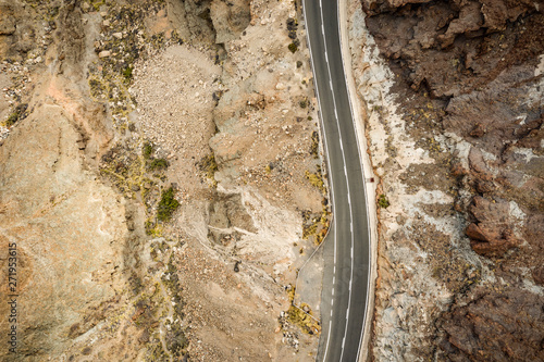 Aerial view of summer road and free space for your decoration. 