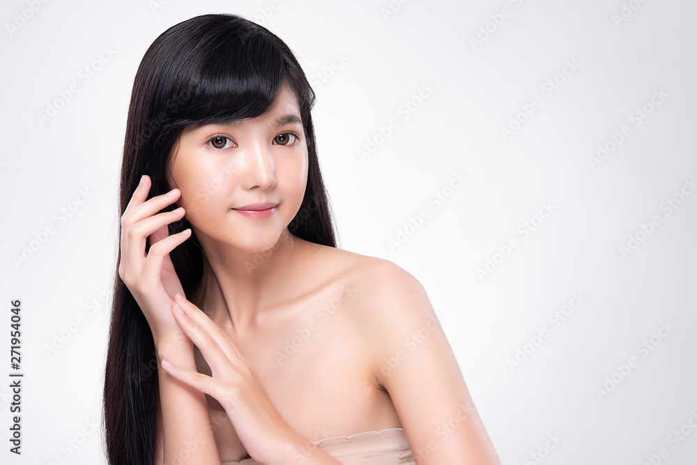 Beautiful Young Asian Woman with Clean Fresh Skin, Beautiful Young Asian Woman with Clean Fresh Skin,