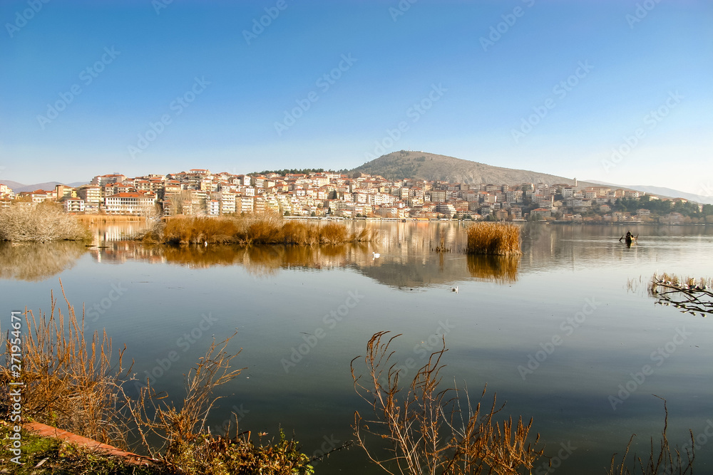 Kastoria city with view from the lake 