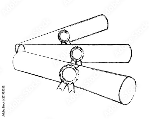 graduation school certificate rolls medals
