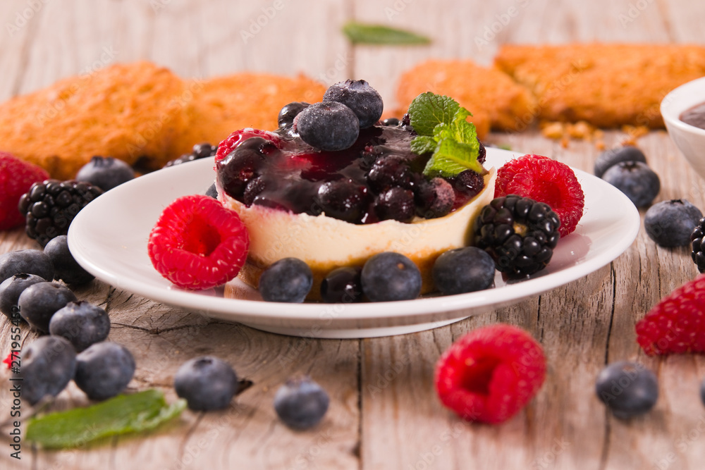 Cheesecakes with mixed berries. Cheesecakes with mixed berries.