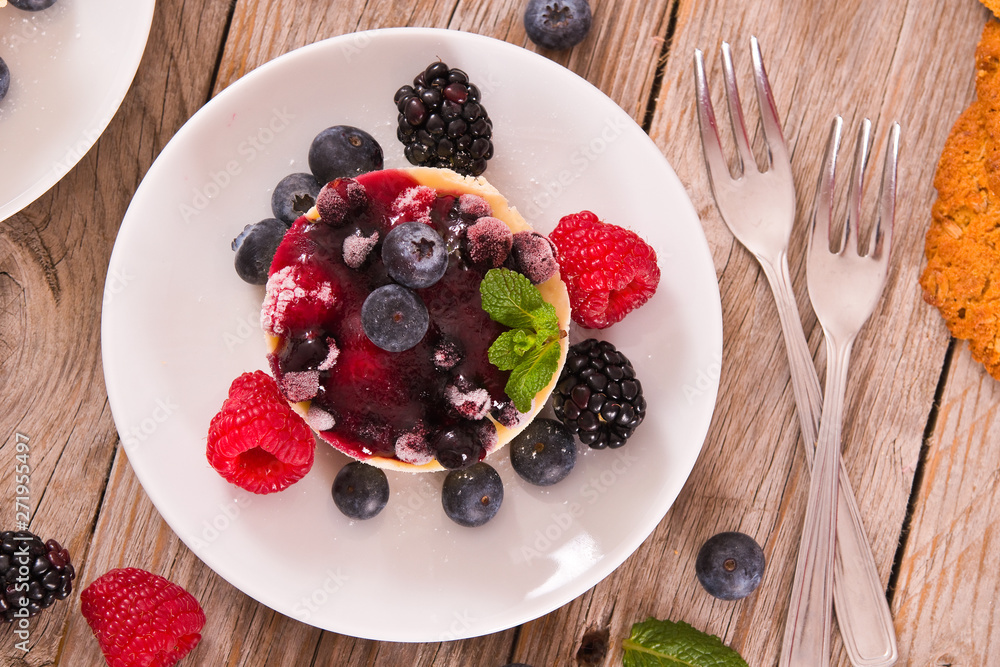 Cheesecakes with mixed berries. Cheesecakes with mixed berries.