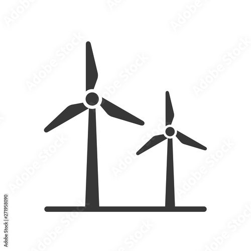 black silhouette windmill alternative and renewable energy icon vector illustration