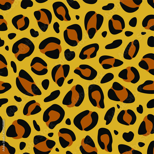 Leopard print vector seamless pattern.Animal print.