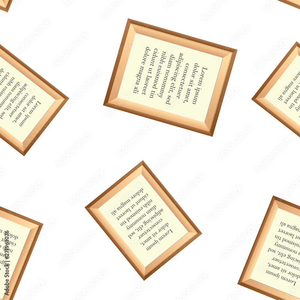 Obraz premium Vector Image realistic frame for photography or painting. Icon of a frame in a modern style seamless pattern on a white background.