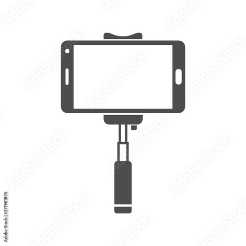 telescopic monopod selfie stick smartphone accessory vector icon isolated on white background. web icon for mobile and ui design