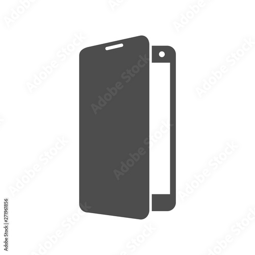opened smartphone cover case for screen protection. vector icon isolated on white background. web icon for mobile and ui design photo