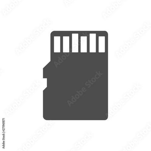 micro sd card vector icon isolated on white background. additional flash memory for mobile phones, smartphones, mp3 audio players and other devices web icon for mobile and ui design