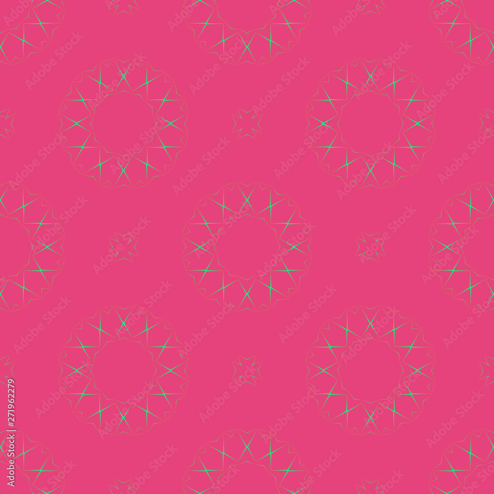 Pink and green floral beauty flat pattern