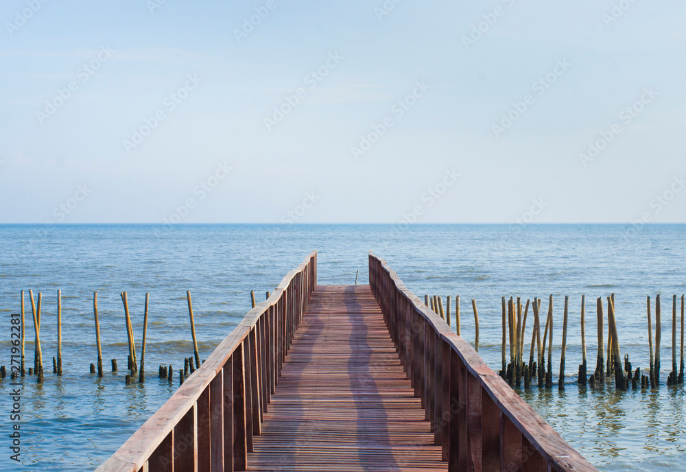 wooden bridge to the sea