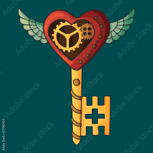 Key in the style of steampunk