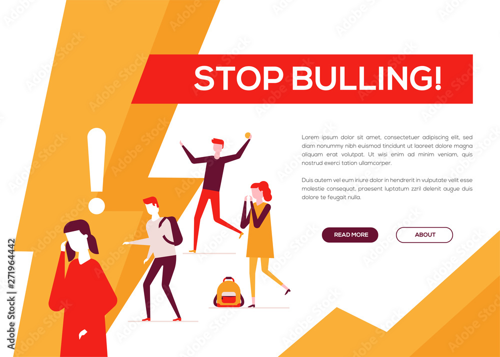 Stop bullying - colorful flat design style web banner Stop bullying - colorful flat design style web banner