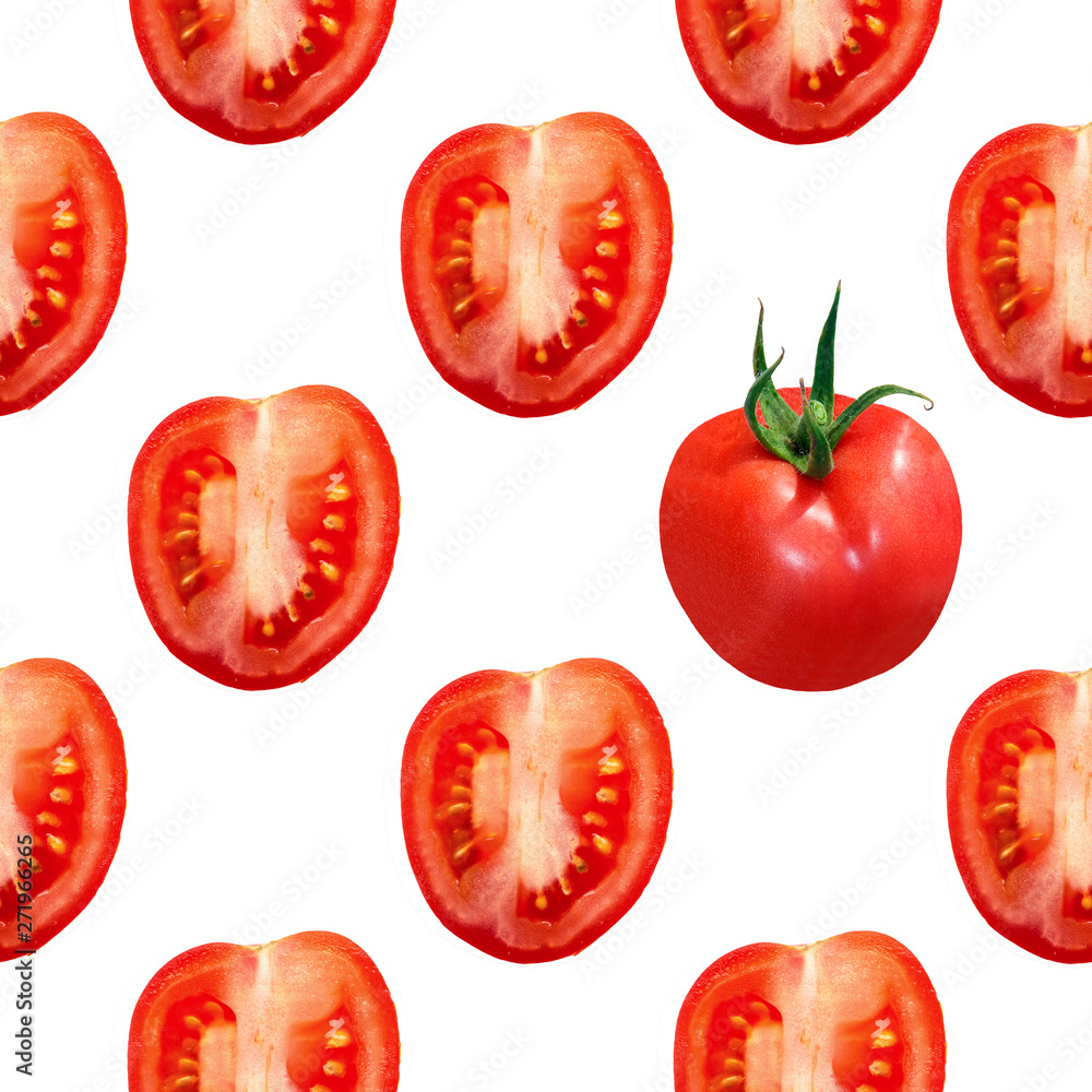 Colorful seamless pattern of red tomatos. Colorful seamless pattern of red tomatos.
