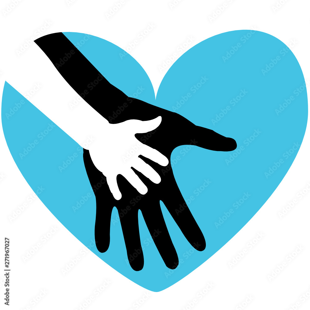 Hand of child and father or parent. Happy Father's Day greeting card Hand of child and father or parent. Happy Father's Day greeting card