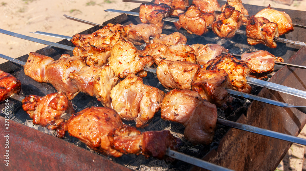 ready-made barbecue on the grill ready-made barbecue on the grill