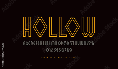 Hollow geometric sans serif font