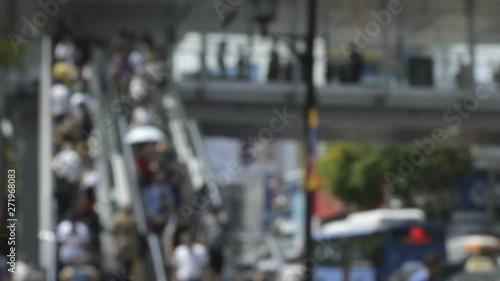 Wallpaper Mural Blurred traffic in the capital. People walking up the stairs Torontodigital.ca