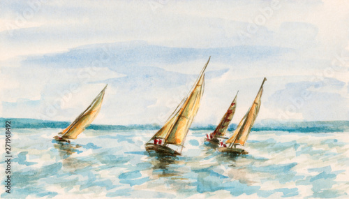 Fotografie The race of sailboats