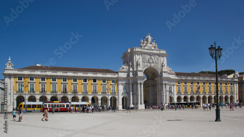 Central square in Lisbon. Portugal in the summer. 