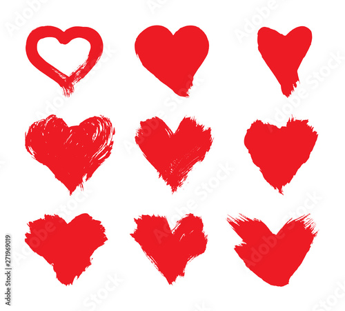 Brushstroke painted red heart shape