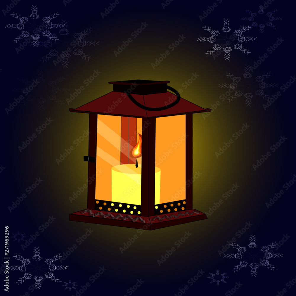 The lantern with candle